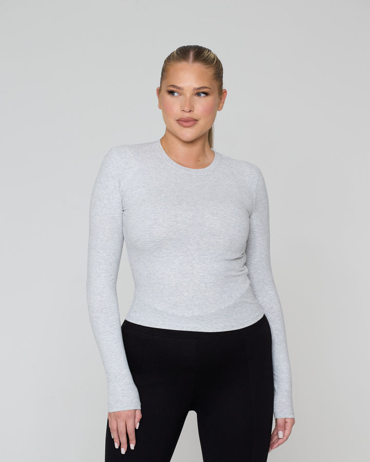 Its Snatched Long Sleeve Tee Grey Marl