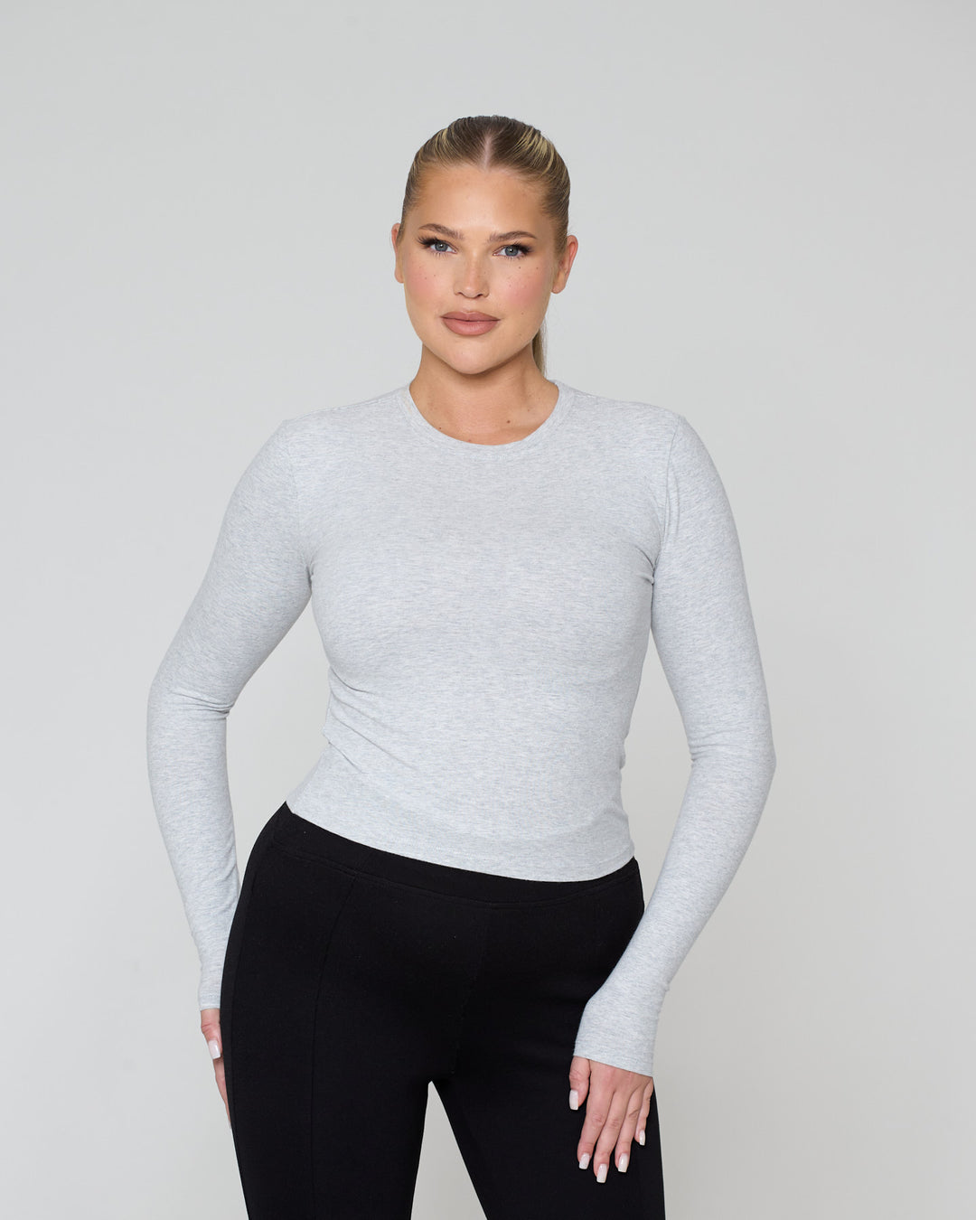 Its Snatched Long Sleeve Tee Grey Marl