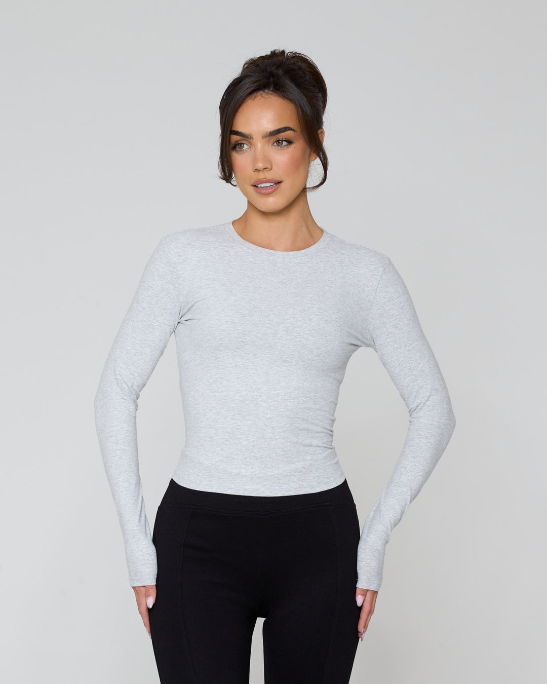 Its Snatched Long Sleeve Tee Grey Marl