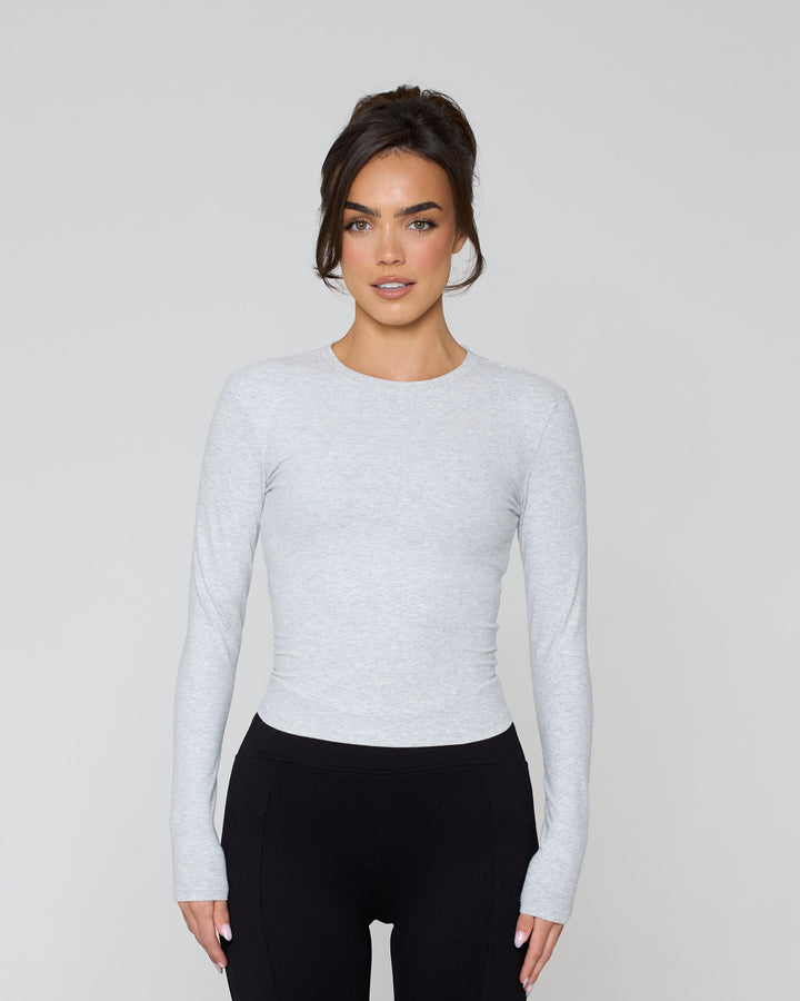 Its Snatched Long Sleeve Tee Grey Marl