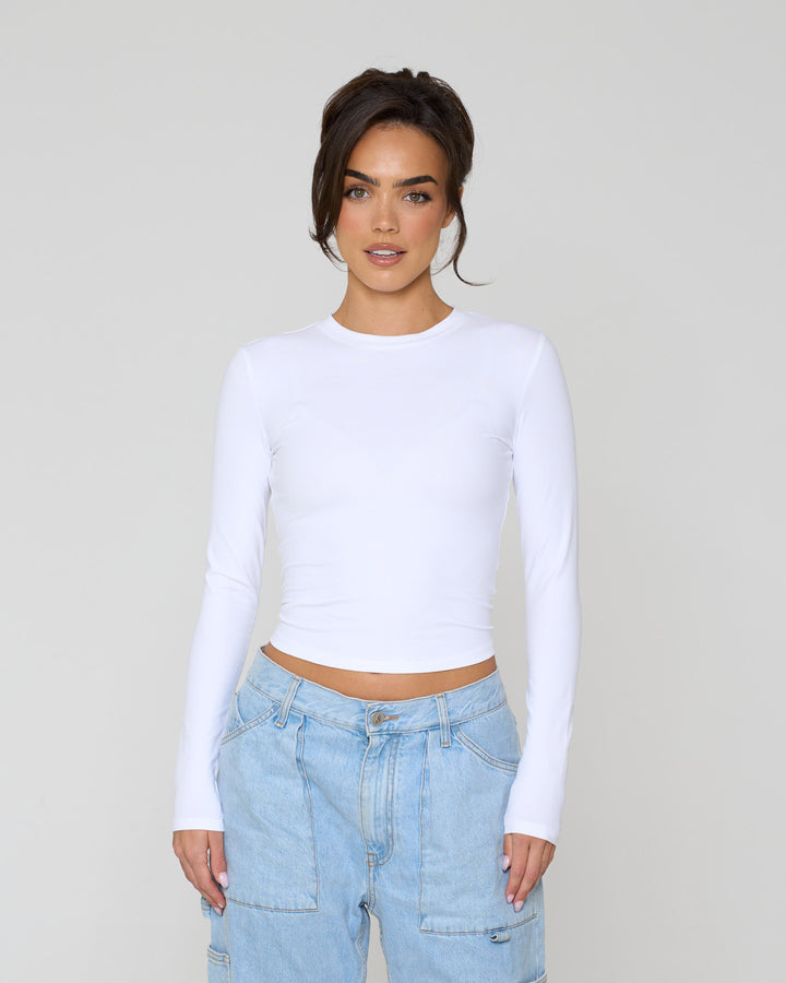 Its Snatched Long Sleeve Tee White