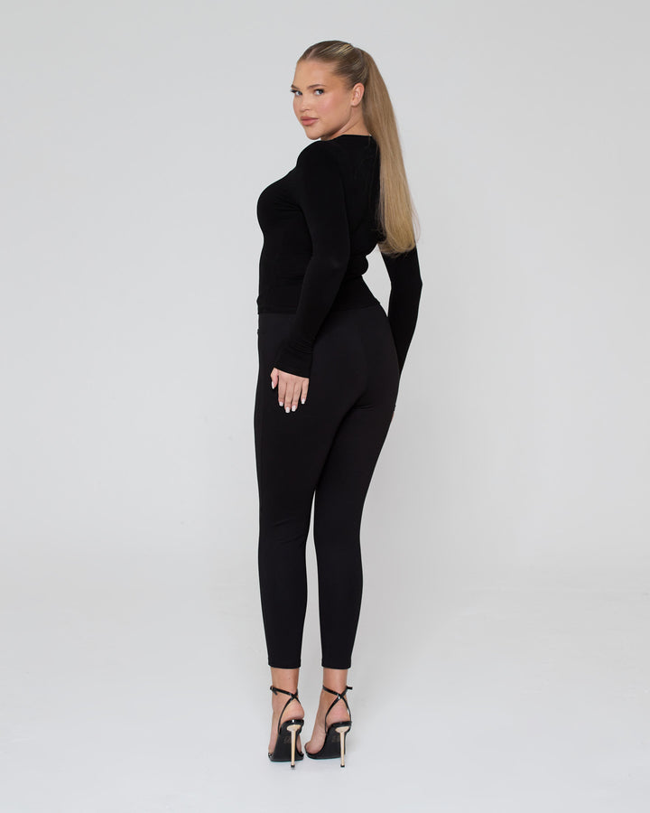 Snatched High Waisted Leggings Black